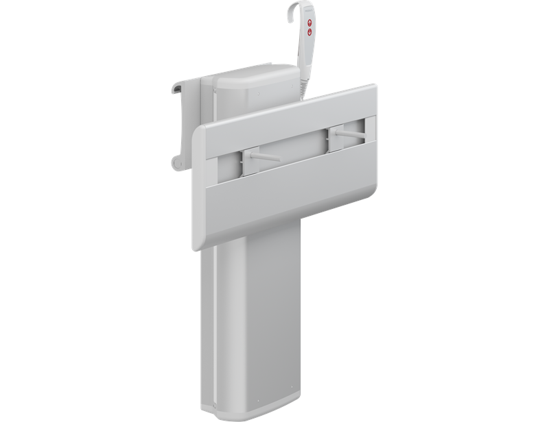 PLUS wash basin bracket with wired hand control, electrically height adjustable and sideways adjustable