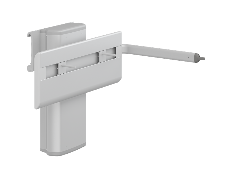 PLUS wash basin bracket with lever control, manually height adjustable and sideways adjustable with gas cylinder