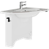 Solution with MATRIX ANGLE DEEP wash basin and manual basin unit, left-facing, height and sideways adjustable