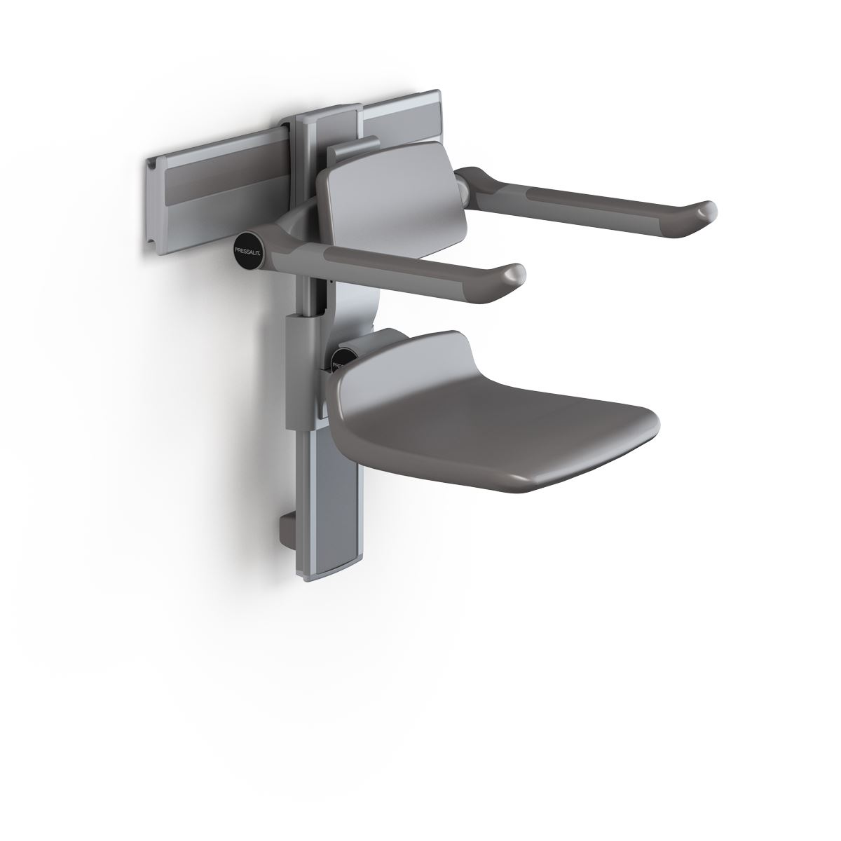 Solution with PLUS shower seat 310, manually height and sideways adjustable