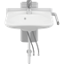 Solution with PLUS wash basin bracket, manually height adjustable, and MATRIX CURVE wash basin