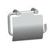 Toilet paper holder with cover, polished steel