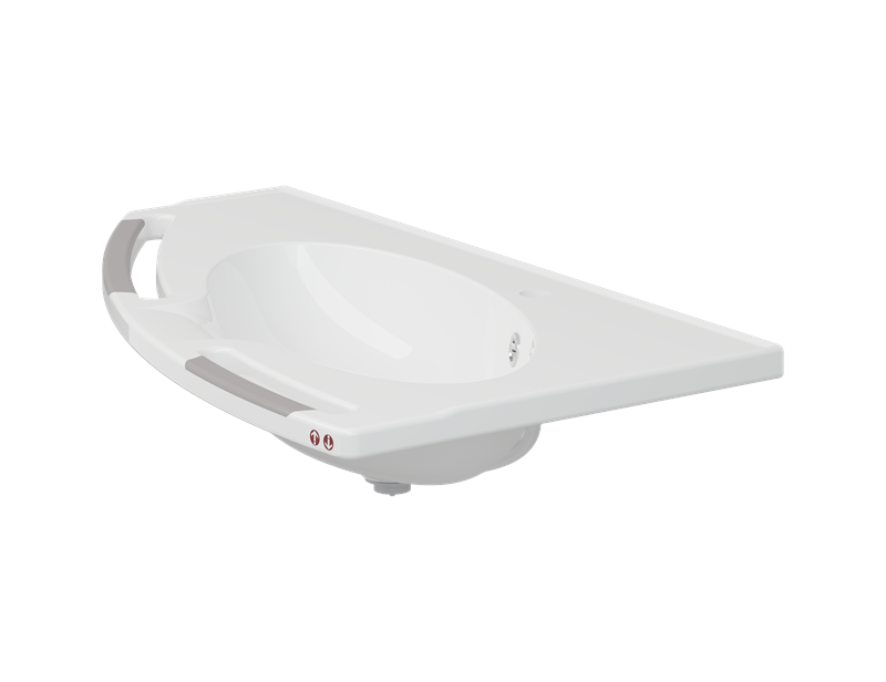 MATRIX ANGLE DEEP wash basin with overflow, left-facing, for powered basin unit