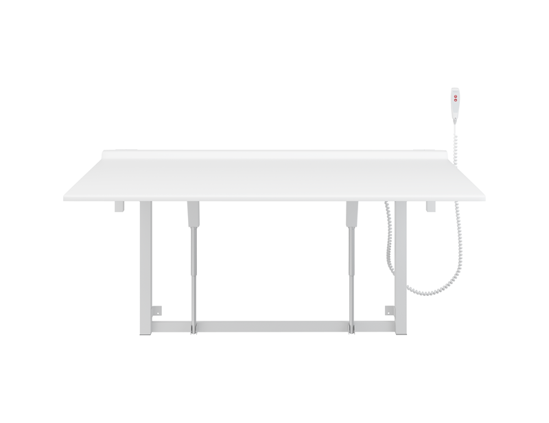 Table à langer, 800 x 1800 mm, réglable en hauteur électriquement, rabattable