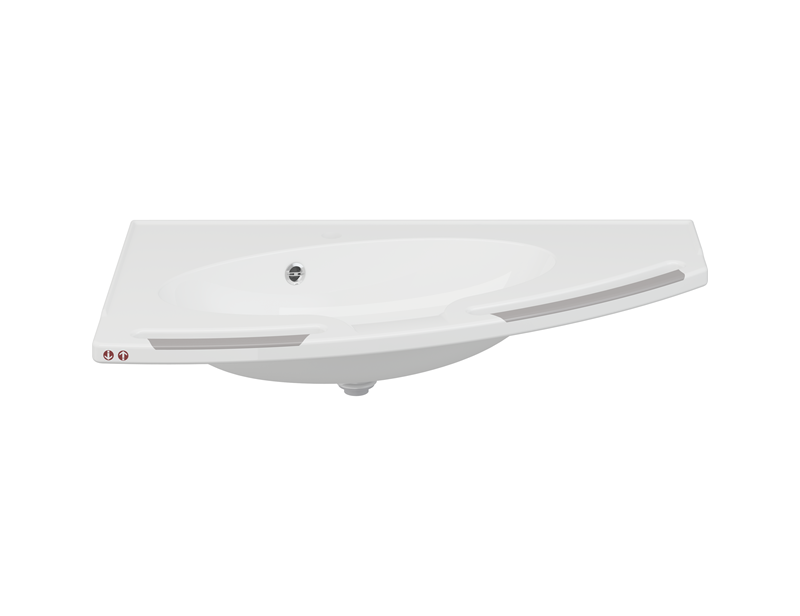 MATRIX ANGLE DEEP wash basin with overflow, right-facing, for powered basin unit