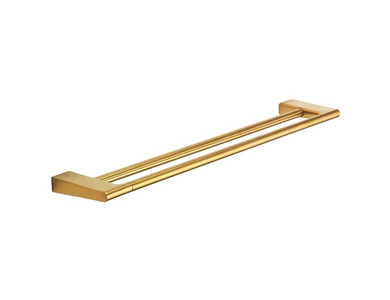 Towel rail bar, double, 610 mm, brushed brass