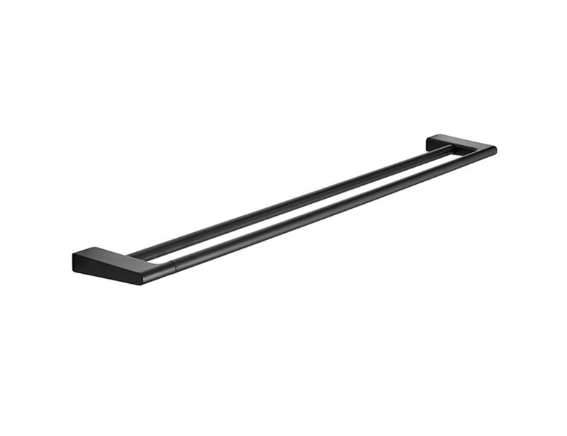 Towel rail bar, double, 810 mm, matt black