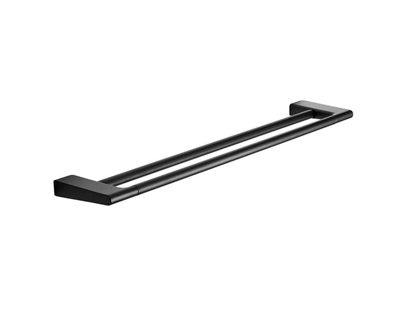Towel rail bar, double, 610 mm, matt black