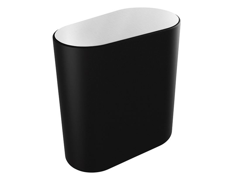 Pressalit Style Toilet wastebasket, brushed steel/black