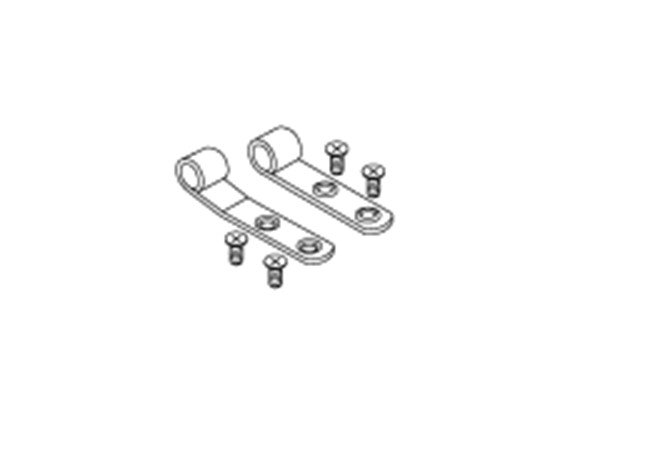 Set of straps and screws, stainless steel