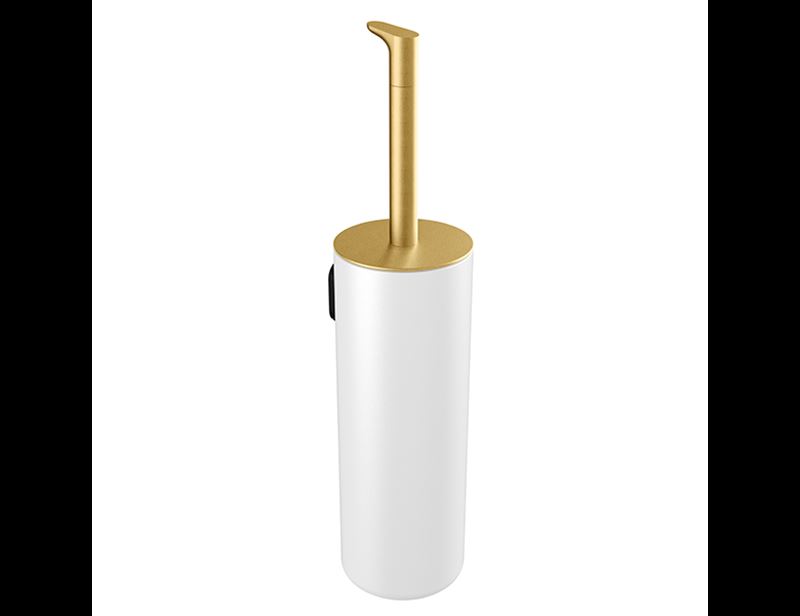 Pressalit Style WC-bürstengarnitur, Messing gebürstet/Weiss