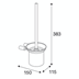Pressalit Choice Toiletborstelgarnituur voor wandmontage met glazen inzet, geborsteld staal