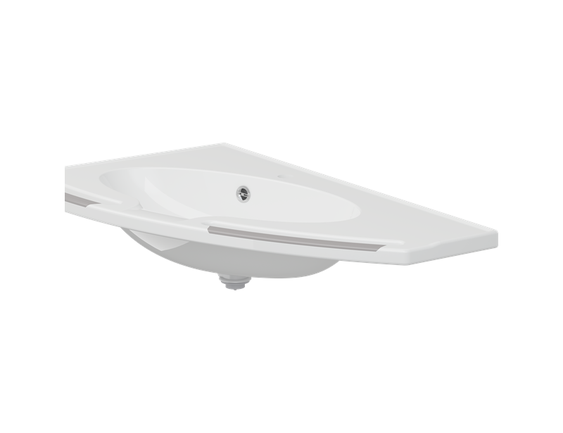 MATRIX ANGLE DEEP wash basin with overflow, right-facing, for powered basin unit