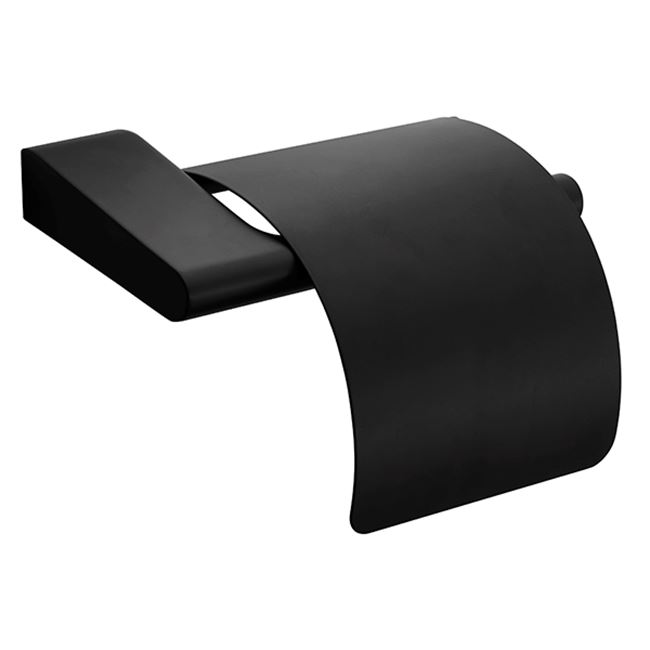 Toilet paper holder w/cover, matt black