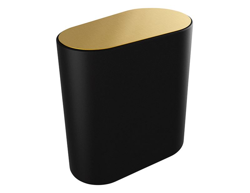 Pressalit Style Toilet wastebasket, brushed brass/black