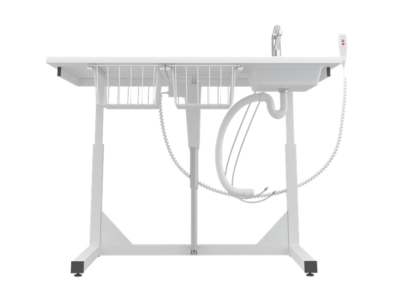 Skötbord, 800 x 1400 mm, elektrisk höjdreglerbart, med vask