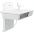 Puslebord, 800 x 1400 mm, elektrisk højderegulérbart, med sanitet og standardarmatur