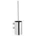 Toilet brush for wall, polished steel