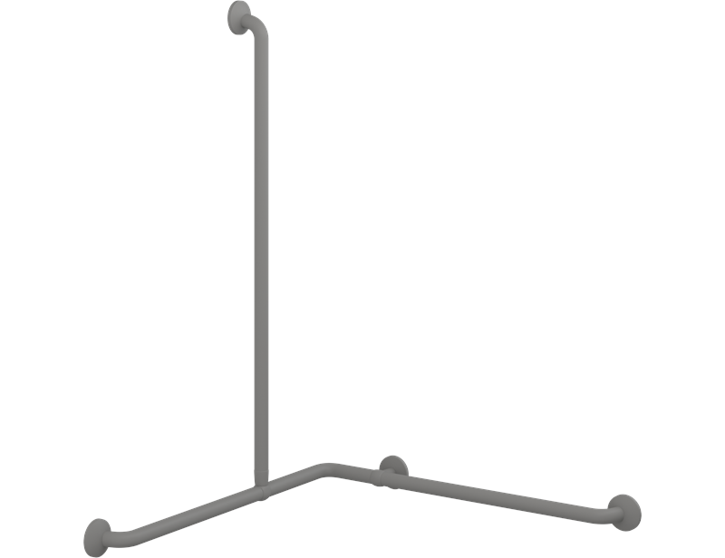PLUS handrail corner with vertical grip 762 x 762 x 1090 mm