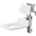 PLUS siège de douche 450 assise évidée, réglable en hauteur manuellement et réglable latéralement manuellement 