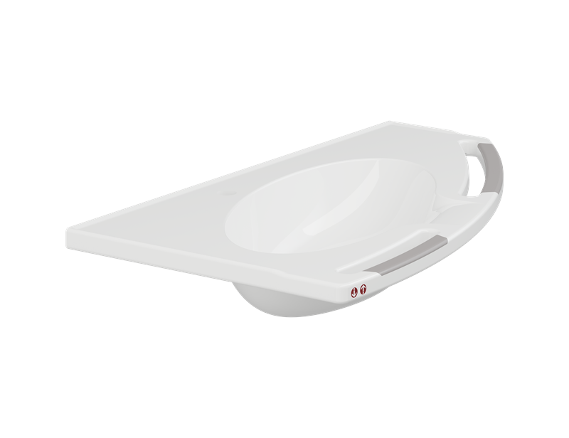 MATRIX ANGLE DEEP wash basin without overflow, right-facing, for powered basin unit