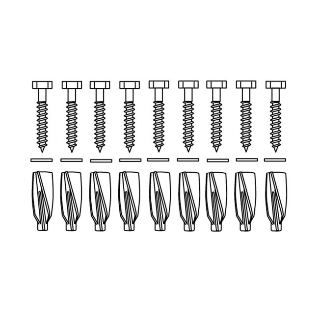 Bevestigingsmateriaal V8657 (9 stuk),voor cellenbeton