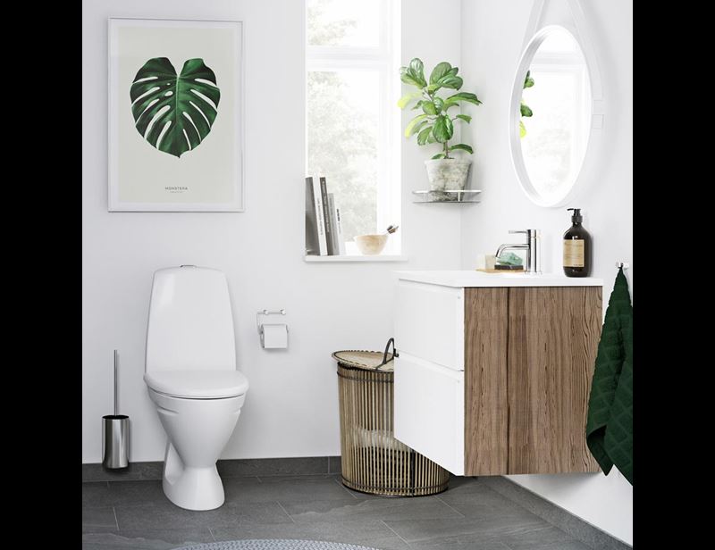 Pressalit Choice Toilettenbürste für wandmontage, mit Halter, Stahl poliert