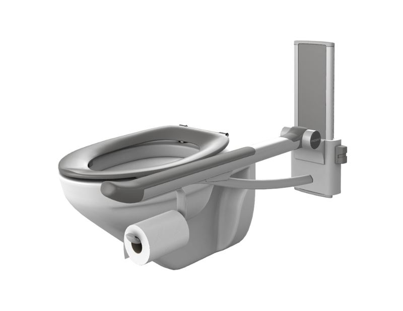 Solution with PLUS support arm, toilet paper holder, toilet and toilet seat Dania