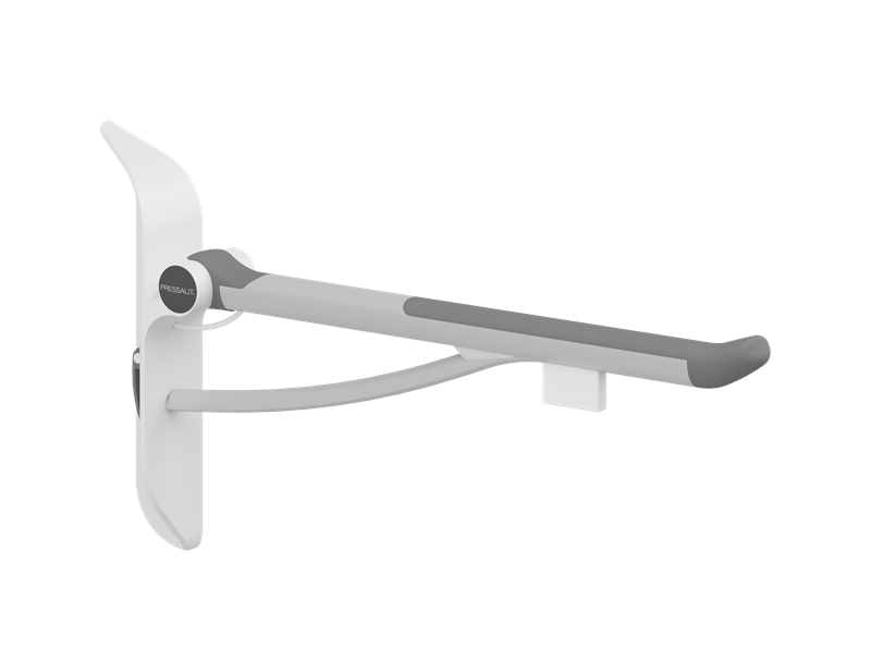 PLUS fold down grab bar with integrated counter-balance, 27.6'', with operating panel, left hand operated