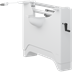 MATRIX handmatig verstelbaar wastafel muurframe, rechts afgerond, in hoogte en zijwaarts verstelbaar