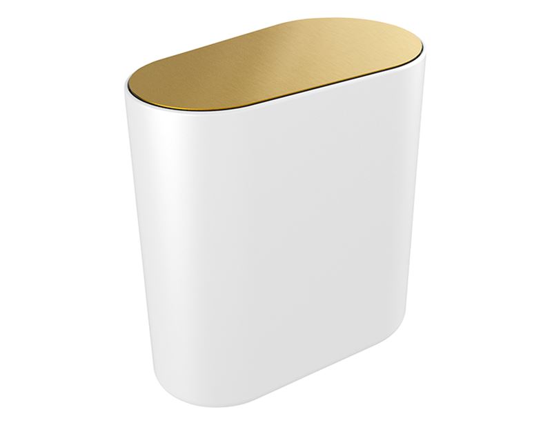 Pressalit Style Toilet wastebasket, brushed brass/white
