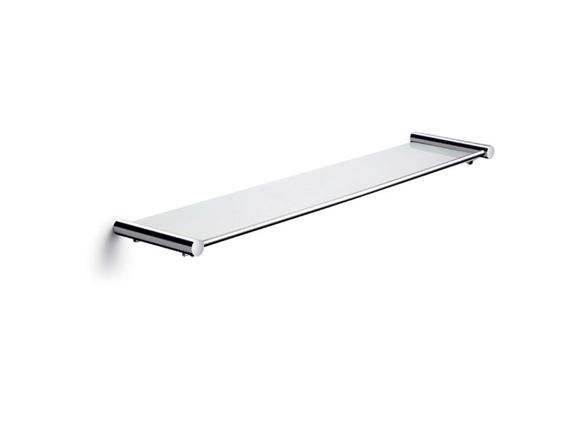 Shelf with glassplate 58,8 x 13,5 cm, polished steel