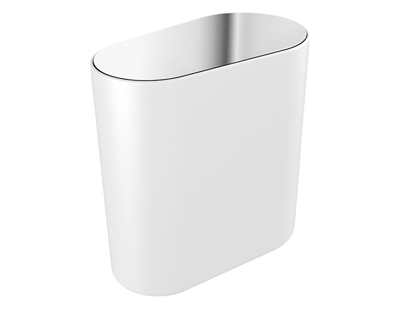 Pressalit Style Toilet wastebasket, chrome/white